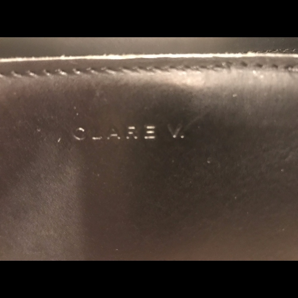 Clare V Black Clutch with Rainbow Stripes - Picture 2 of 8